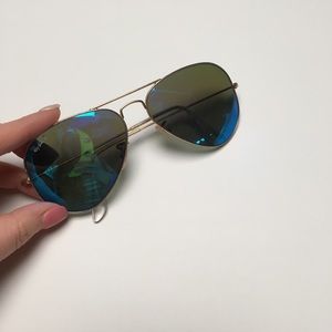 Ray Ban Blue reflective aviator sunglasses